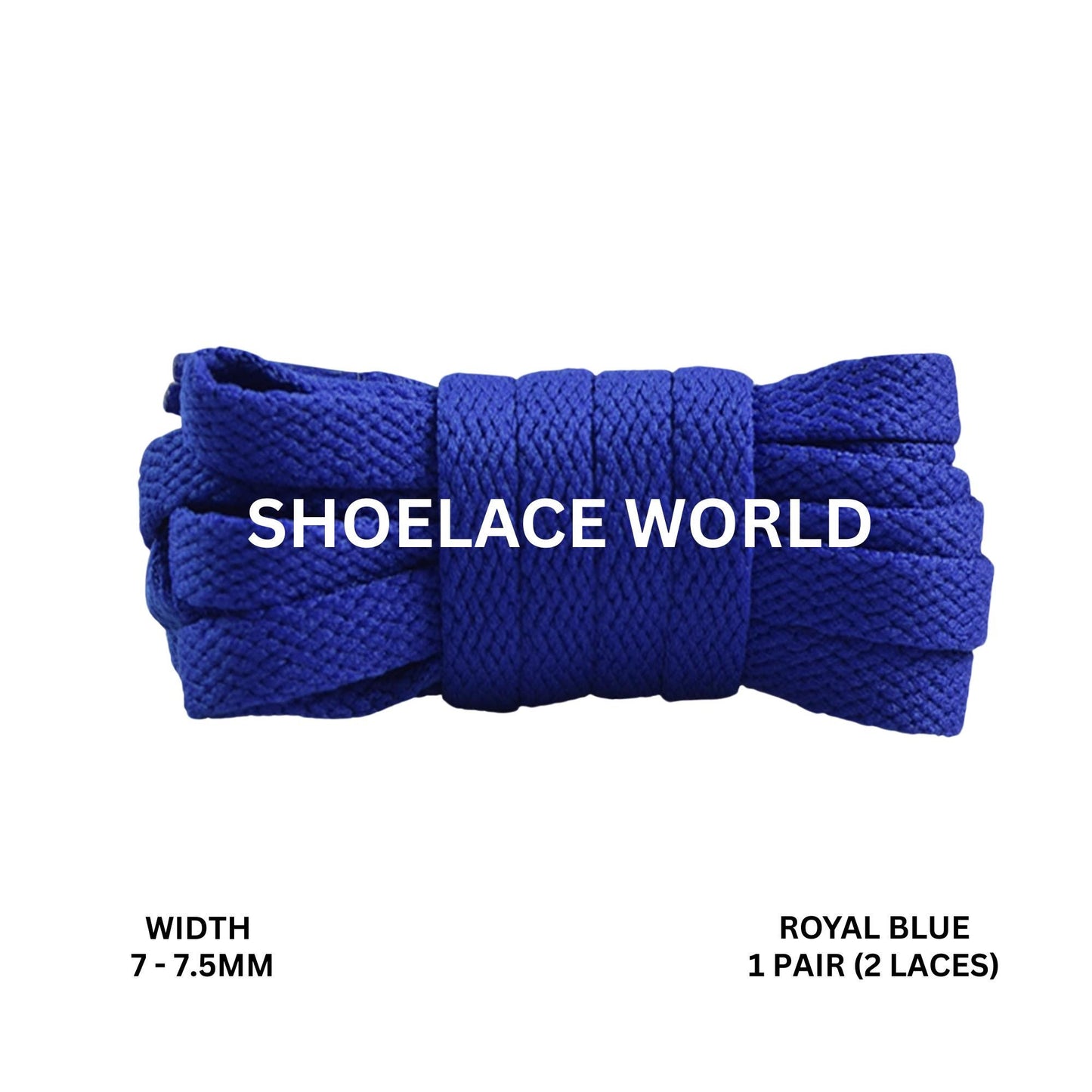 Royal Blue Slim Flat Shoelaces 7-7.5mm Laces Ships Out From The USA Next Day