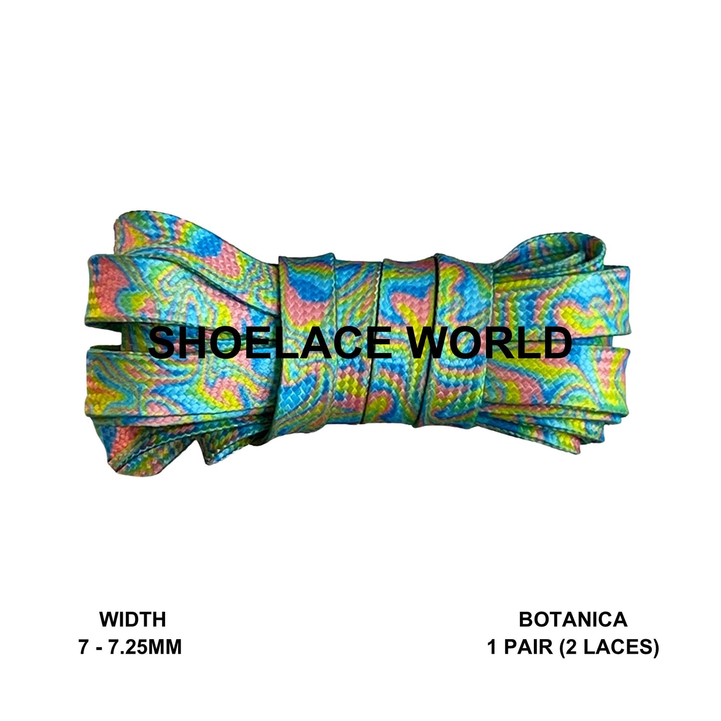 Botanica Oil Spill Flat Shoelaces 7-7.5mm Laces Ships Out From The USA Next Day