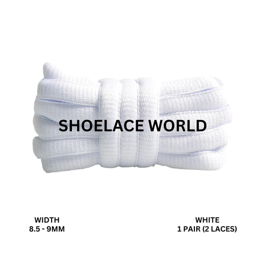 White Premium Thick Oval Shoelaces 8.5-9mm Compatible SB Replacement Dunk Laces Ships Out From The USA Next Day