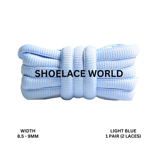 Light Blue Premium Thick Oval Shoelaces 8.5-9mm Compatible SB Replacement Dunk Laces Ships Out From The USA Next Day