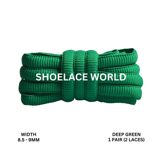 Deep Green Premium Thick Oval Shoelaces 8.5-9mm Compatible SB Replacement Dunk Laces Ships Out From The USA Next Day