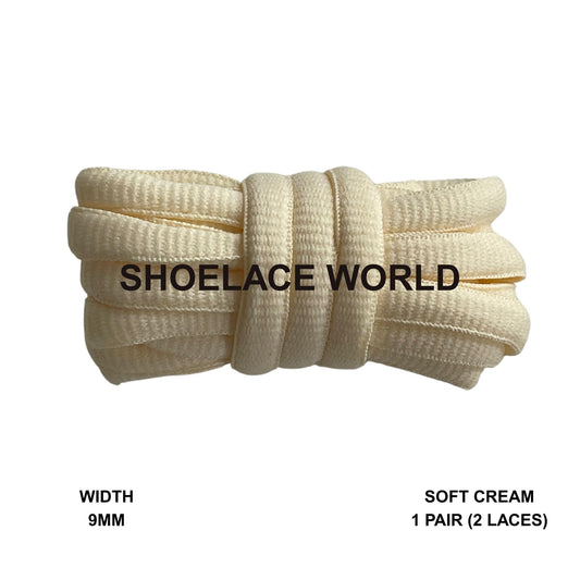 Soft Cream Oval Wide V2 Shoelaces 9mm Compatible SB Replacement Dunk Laces Ships Out From The USA Next Day