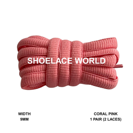 Coral Pink Oval Wide V2 Shoelaces 9mm Compatible SB Replacement Dunk Laces Ships Out From The USA Next Day
