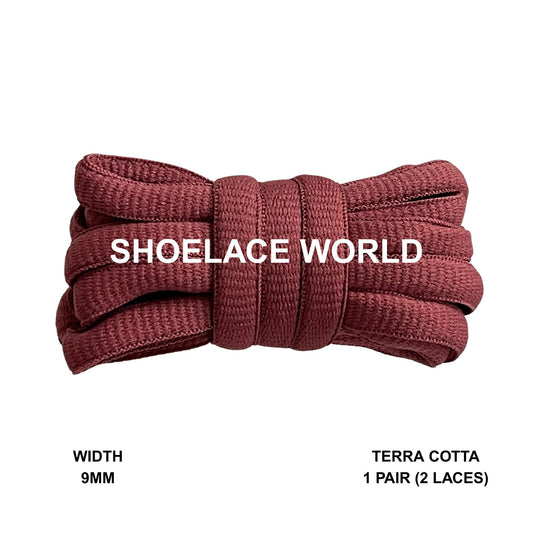Terra Cotta Oval Wide V2 Shoelaces 9mm Compatible SB Replacement Dunk Laces Ships Out From The USA Next Day