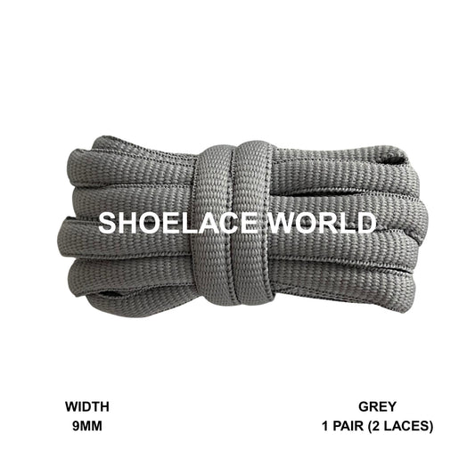 Grey Oval Wide V2 Shoelaces 9mm Compatible SB Replacement Dunk Laces Ships Out From The USA Next Day