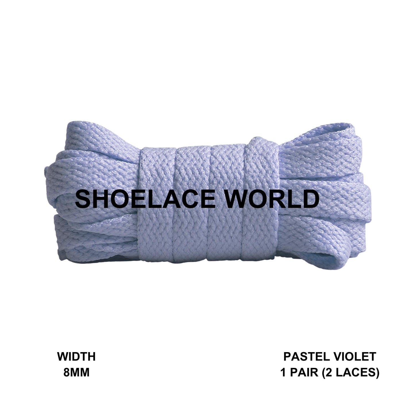 Pastel Violet Pretty Pack Flat Shoelaces 5/16 Inch 8mm Laces Ships Out From The USA Next Day