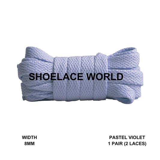 Pastel Violet Pretty Pack Flat Shoelaces 5/16 Inch 8mm Laces Ships Out From The USA Next Day