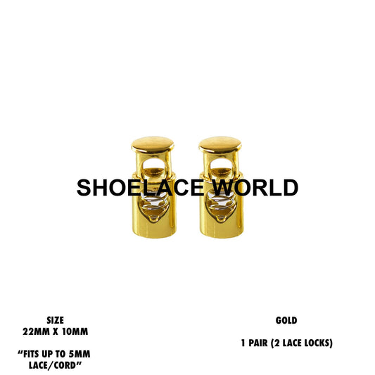 Gold Metal Shoelace Lace Locks Premium Lace Stoppers Ships Out From The USA Next Day