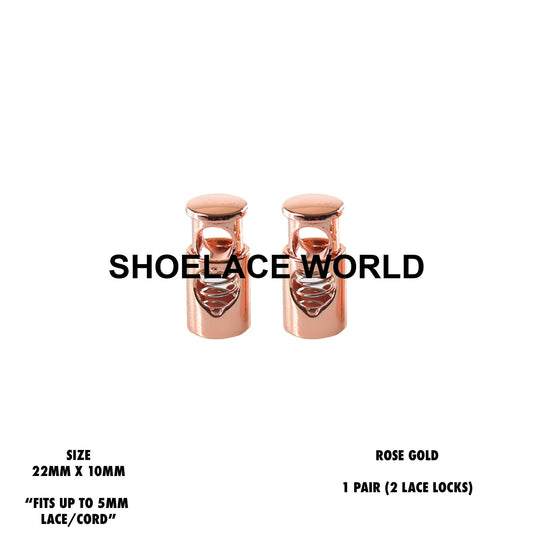 Rose Gold Metal Shoelace Lace Locks Premium Lace Stoppers Ships Out From The USA Next Day