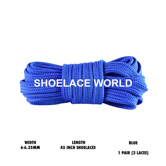 Blue 45 Inches Slim Flat Hollow Shoelaces 6-6.25mm Vibrant Running Sport Laces Ships Out From The USA Next Day