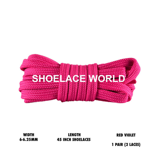 Red Violet 45 Inches Slim Flat Hollow Shoelaces 6-6.25mm Vibrant Running Sport Laces Ships Out From The USA Next Day