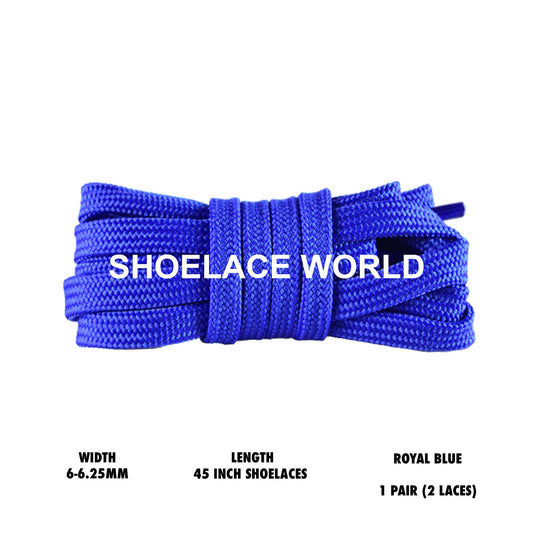 Royal Blue 45 Inches Slim Flat Hollow Shoelaces 6-6.25mm Vibrant Running Sport Laces Ships Out From The USA Next Day