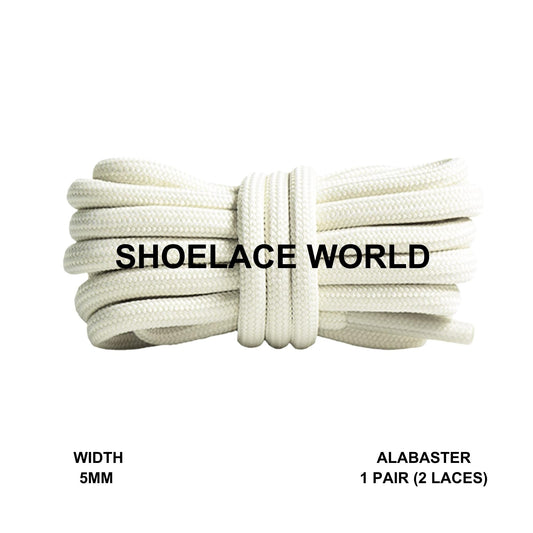 Alabaster Premium Rope 47 Inch Shoelaces 5mm Compatible 350 Replacement Colorful Laces Ships Out From The USA Next Day