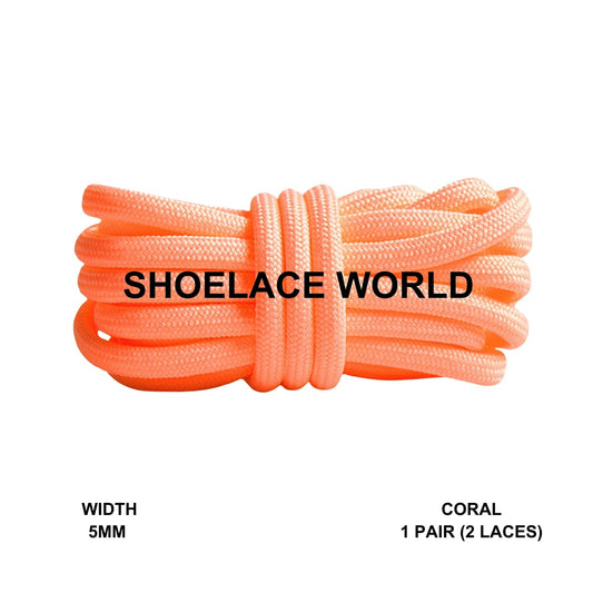 Coral Premium Rope 47 Inch Shoelaces 5mm Compatible 350 Replacement Colorful Laces Ships Out From The USA Next Day