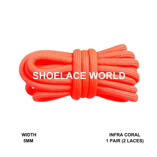 Infra Coral Premium Rope 47 Inch Shoelaces 5mm Compatible 350 Replacement Colorful Laces Ships Out From The USA Next Day