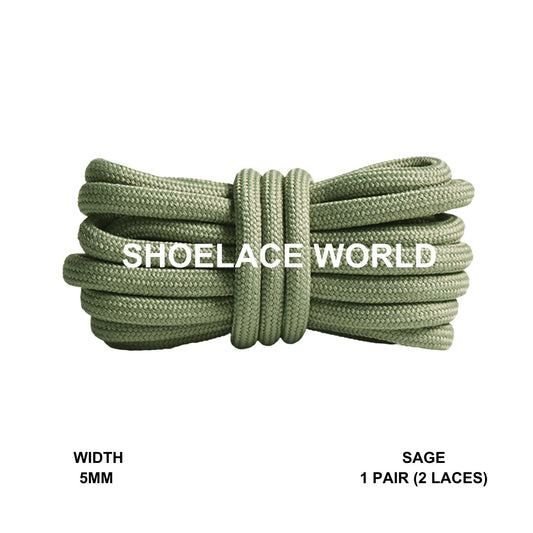 Sage Premium Rope 47 Inch Shoelaces 5mm Compatible 350 Replacement Colorful Laces Ships Out From The USA Next Day