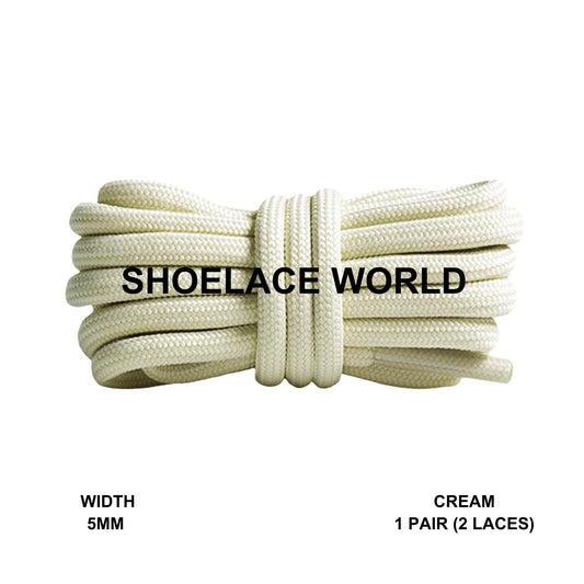 Cream Premium Rope 47 Inch Shoelaces 5mm Compatible 350 Replacement Colorful Laces Ships Out From The USA Next Day