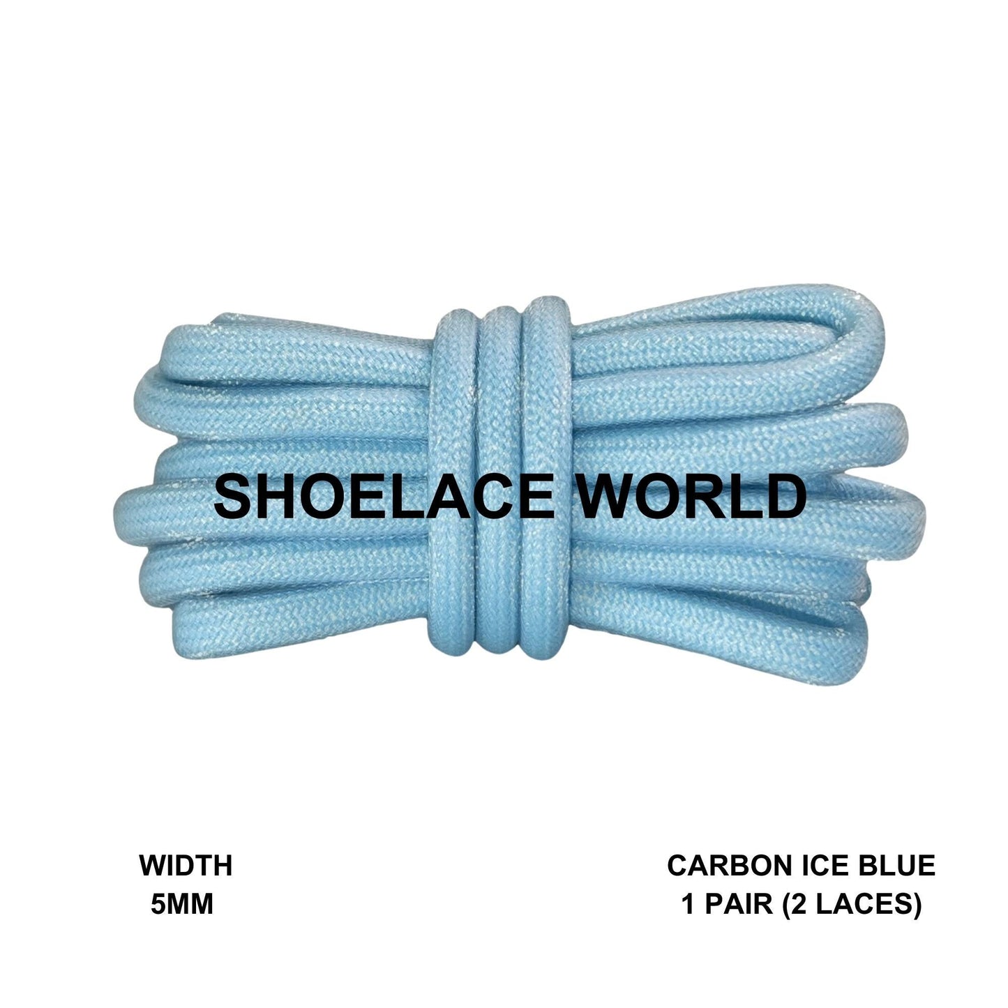 Carbon Ice Blue Premium Rope 47 Inch Shoelaces 5mm Compatible 350 Replacement Colorful Laces Ships Out From The USA Next Day