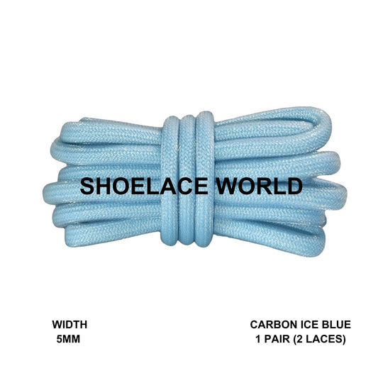 Carbon Ice Blue Premium Rope 47 Inch Shoelaces 5mm Compatible 350 Replacement Colorful Laces Ships Out From The USA Next Day