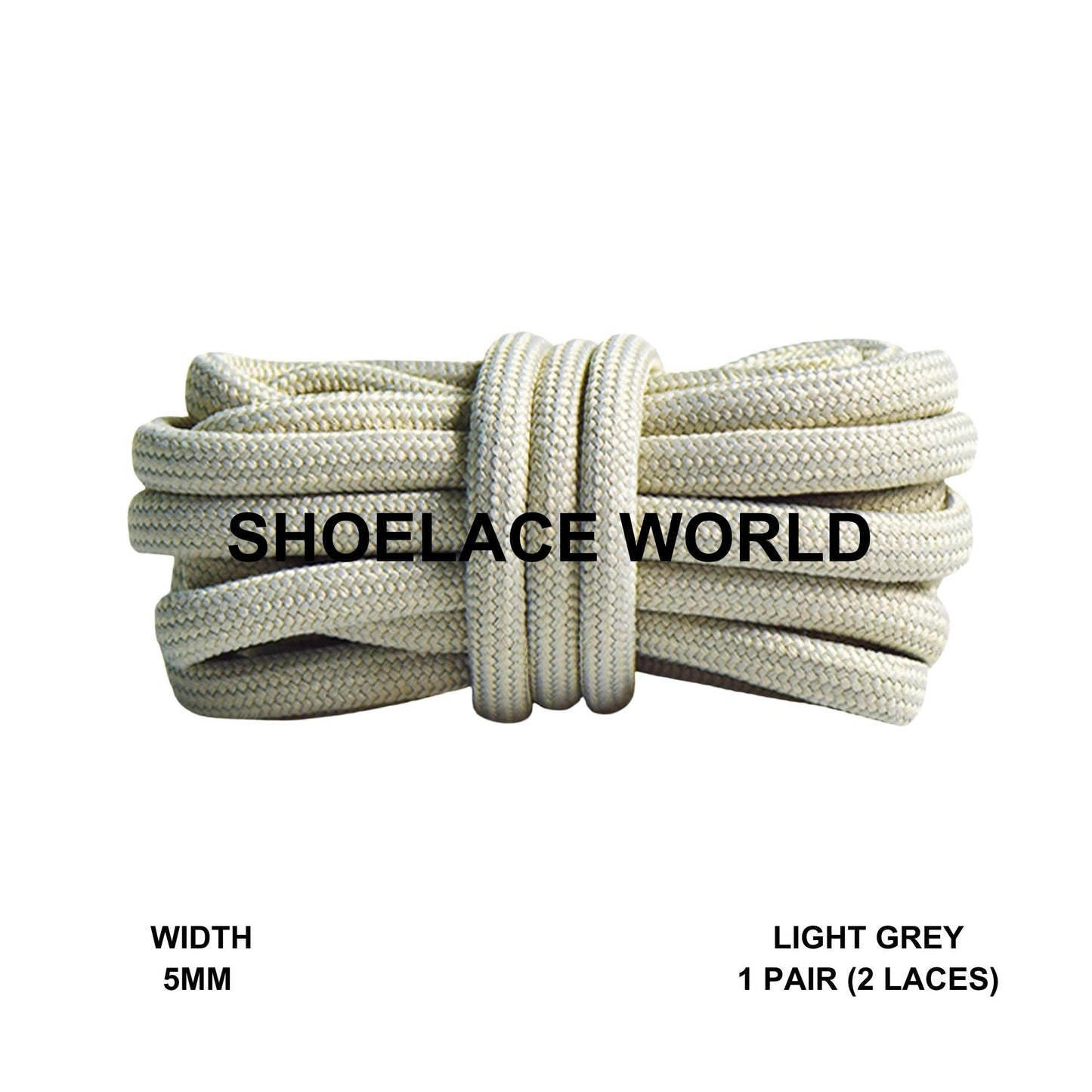 Light Grey Premium Rope 47 Inch Shoelaces 5mm Compatible 350 Replacement Colorful Laces Ships Out From The USA Next Day