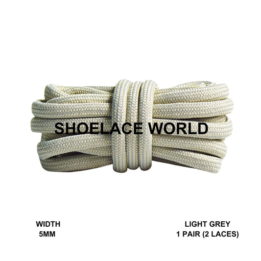 Light Grey Premium Rope 47 Inch Shoelaces 5mm Compatible 350 Replacement Colorful Laces Ships Out From The USA Next Day