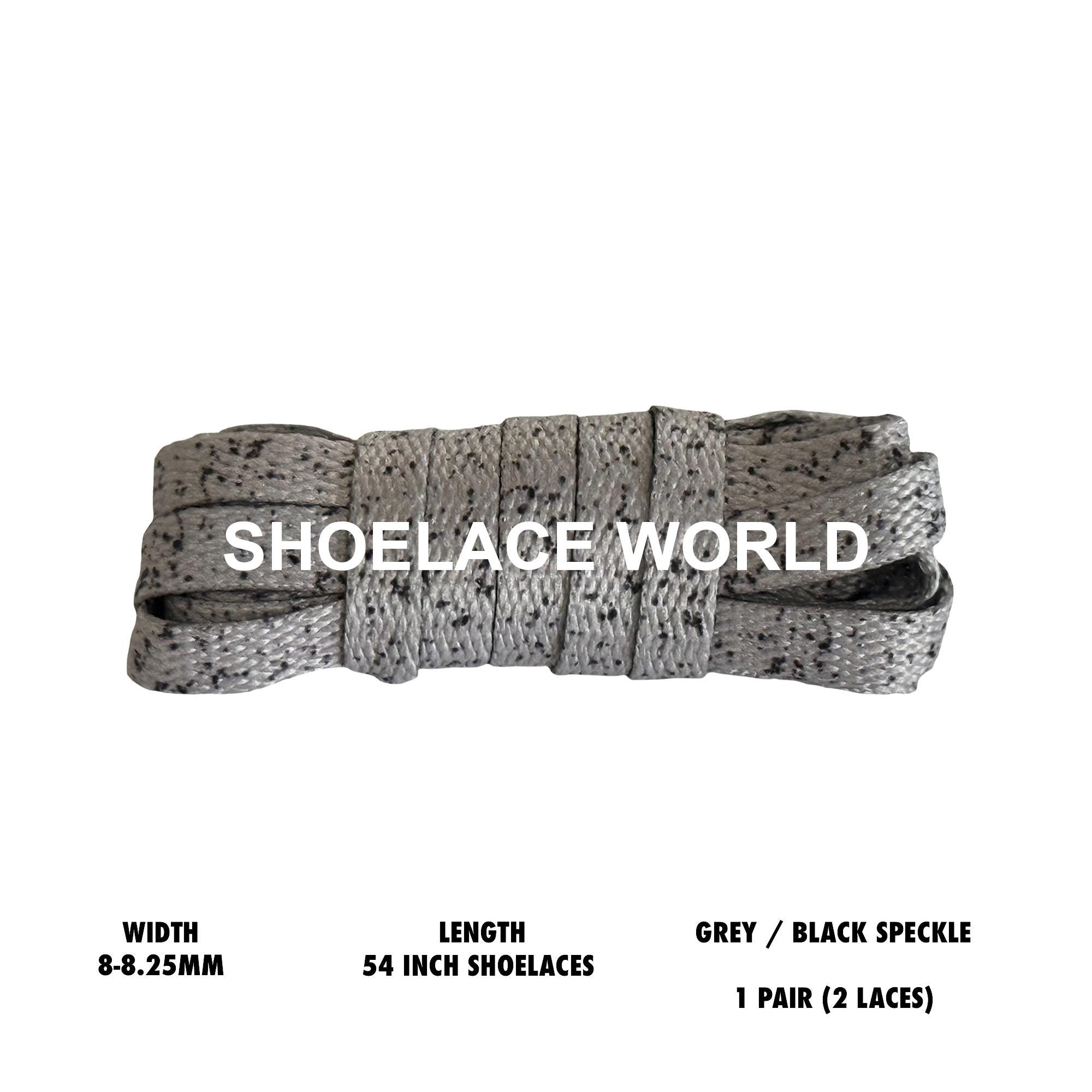 Grey / Black Speckle Flat Shoelaces