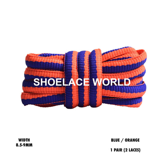Blue / Orange Premium Thick Oval Shoelaces 8.5-9mm Compatible SB Replacement Dunk Laces Ships Out From The USA Next Day