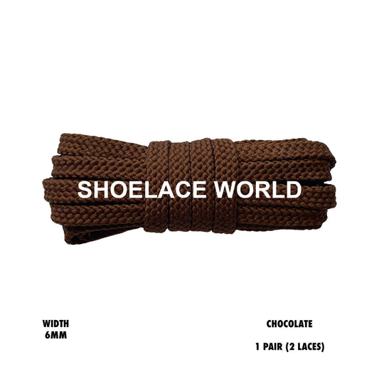Chocolate Slim Flat Double Threaded Shoelaces 6mm Laces Ships Out From The USA Next Day