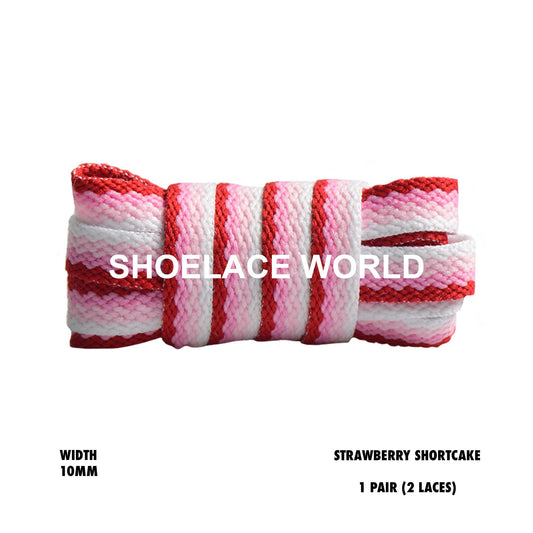 Strawberry Shortcake Triple Flat Premium Shoelaces 10mm Laces Ships Out From The USA Next Day