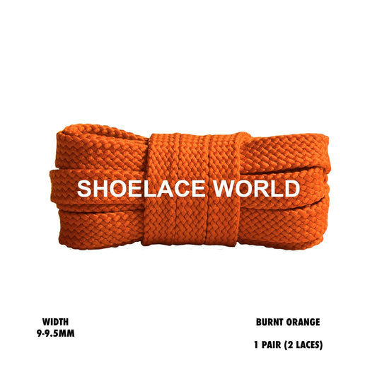 Burnt Orange Flat Double Threaded Shoelaces 9-9.5mm Laces Ships Out From The USA Next Day