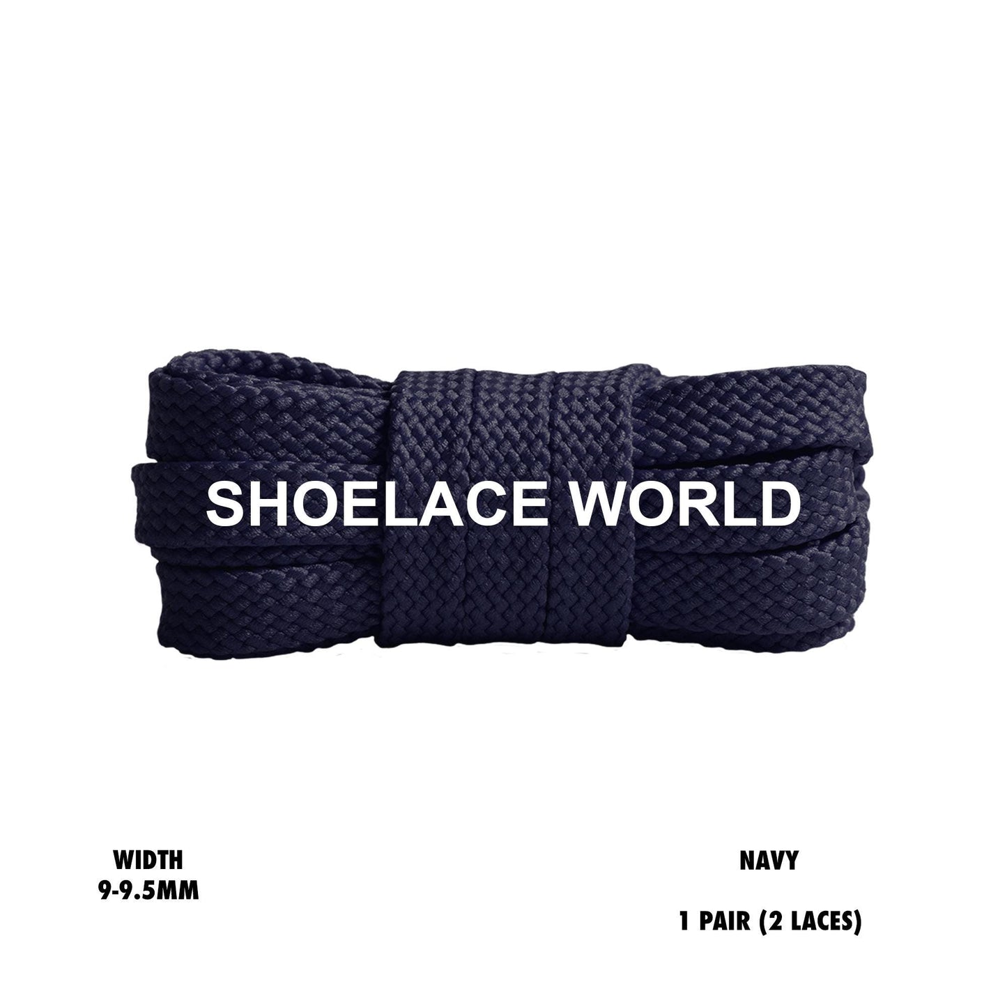 Navy Flat Double Threaded Shoelaces 9-9.5mm Laces Ships Out From The USA Next Day