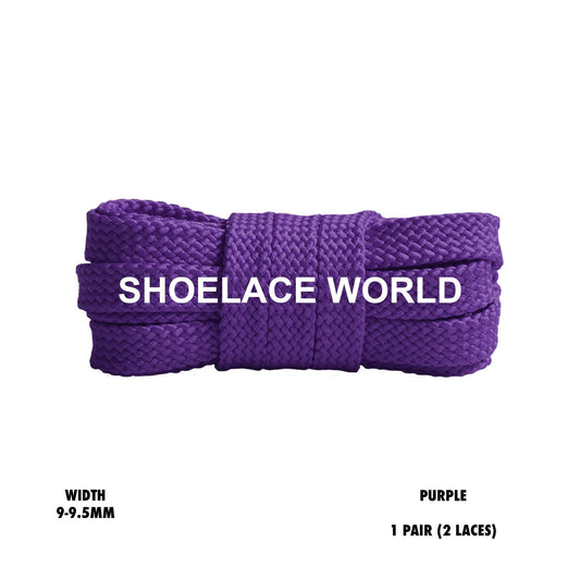 Purple Flat Double Threaded Shoelaces 9-9.5mm Laces Ships Out From The USA Next Day