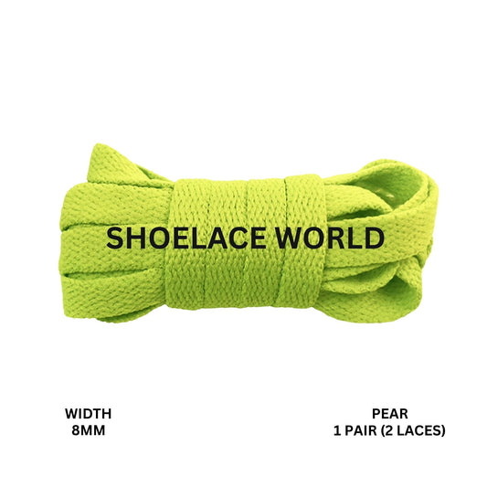 Pear Classic Flat Shoelaces 5/16 Inch 8mm Laces Ships Out From The USA Next Day