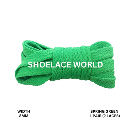 Spring Green Classic Flat Shoelaces 5/16 Inch 8mm Laces Ships Out From The USA Next Day