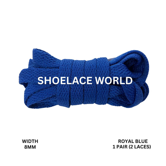 Royal Blue Classic Flat Shoelaces 5/16 Inch 8mm Laces Ships Out From The USA Next Day