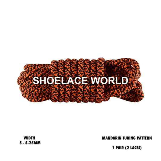 Mandarin Rope Turing Pattern Shoelaces 3/16 Inch 5-5.25mm Colorful Laces Ships Out From The USA Next Day