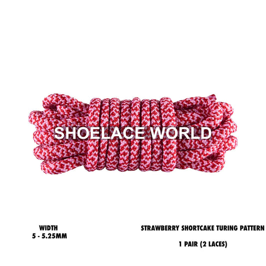 Strawberry Shortcake Rope Turing Pattern Shoelaces 3/16 Inch 5-5.25mm Colorful Laces Ships Out From The USA Next Day