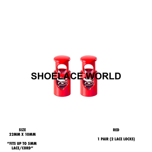 Red Metal Shoelace Lace Locks Premium Lace Stoppers Ships Out From The USA Next Day