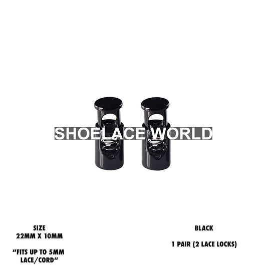 Black Metal Shoelace Lace Locks Premium Lace Stoppers Ships Out From The USA Next Day