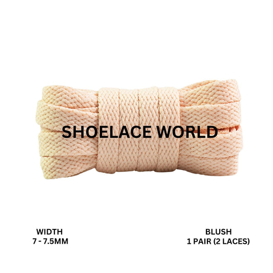 Blush Slim Flat Shoelaces 7-7.5mm Laces Ships Out From The USA Next Day