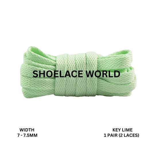 Key Lime Slim Flat Shoelaces 7-7.5mm Laces Ships Out From The USA Next Day