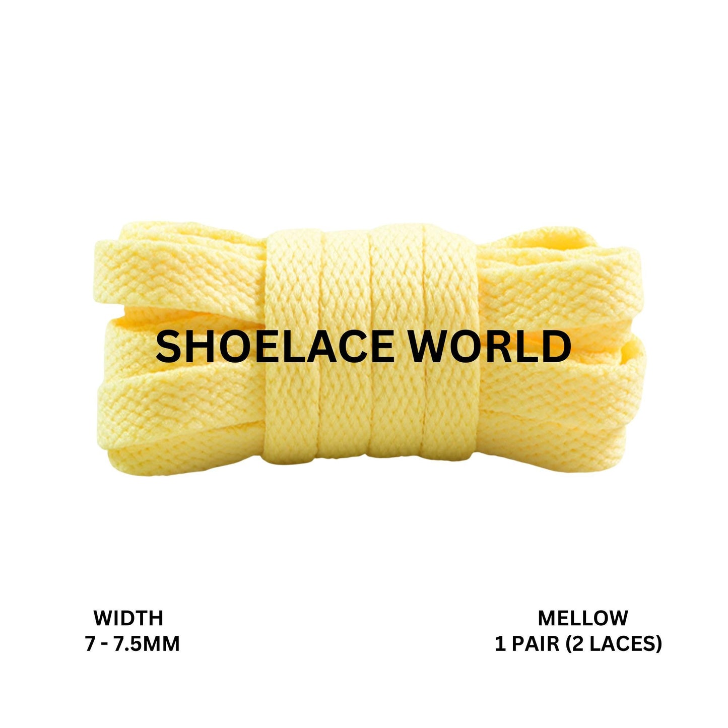 Mellow Slim Flat Shoelaces 7-7.5mm Laces Ships Out From The USA Next Day
