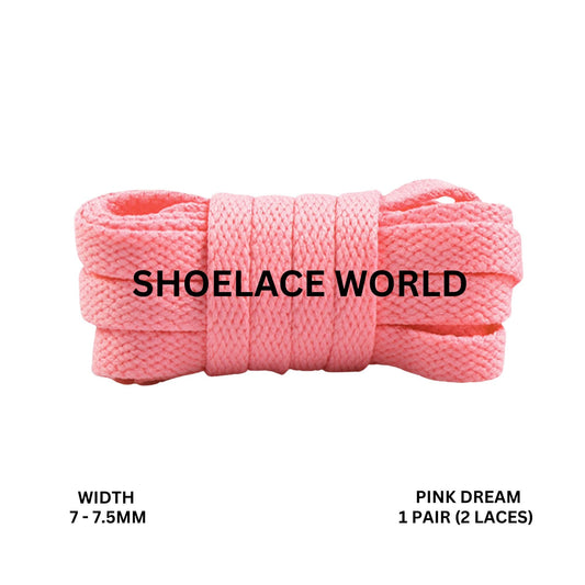 Pink Dream Slim Flat Shoelaces 7-7.5mm Laces Ships Out From The USA Next Day