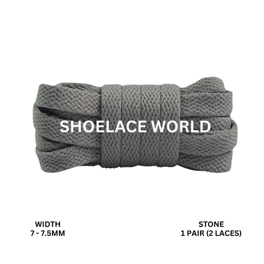 Stone Slim Flat Shoelaces 7-7.5mm Laces Ships Out From The USA Next Day