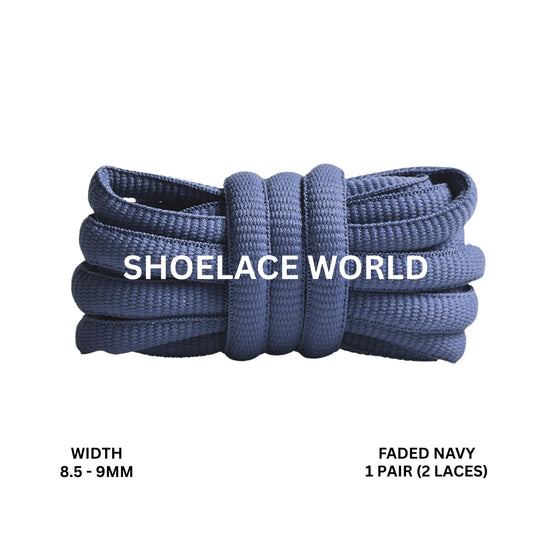 Faded Navy Premium Thick Oval Shoelaces 8.5-9mm Compatible SB Replacement Dunk Laces Ships Out From The USA Next Day