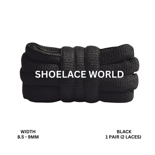 Black Premium Thick Oval Shoelaces 8.5-9mm Compatible SB Replacement Dunk Laces Ships Out From The USA Next Day