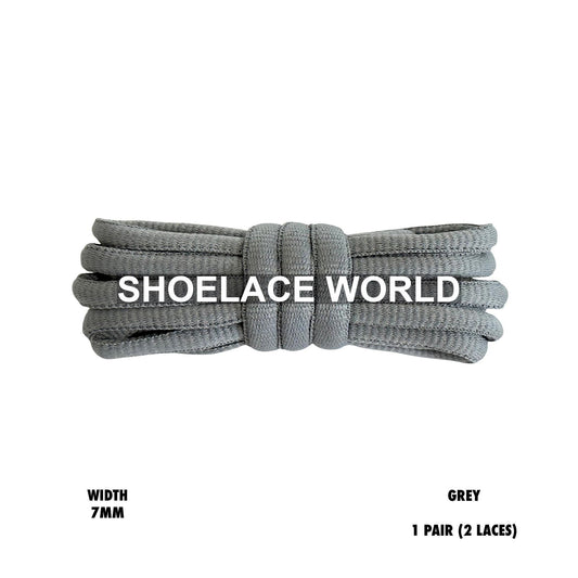 Grey Slim Oval Shoelaces 7mm Classic Laces Ships Out From The USA Next Day