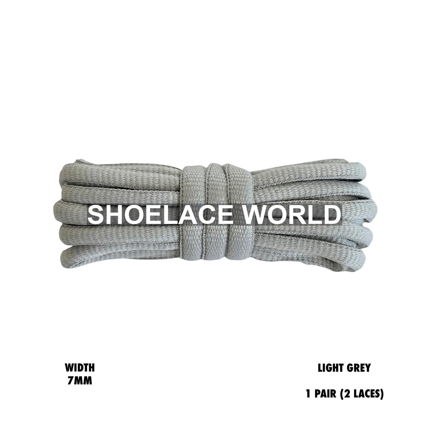 Light Grey Slim Oval Shoelaces 7mm Classic Laces Ships Out From The USA Next Day