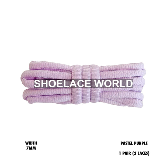 Pastel Purple Slim Oval Shoelaces 7mm Classic Laces Ships Out From The USA Next Day