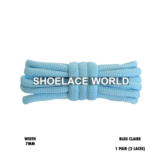 Bleu Claire Slim Oval Shoelaces 7mm Classic Laces Ships Out From The USA Next Day